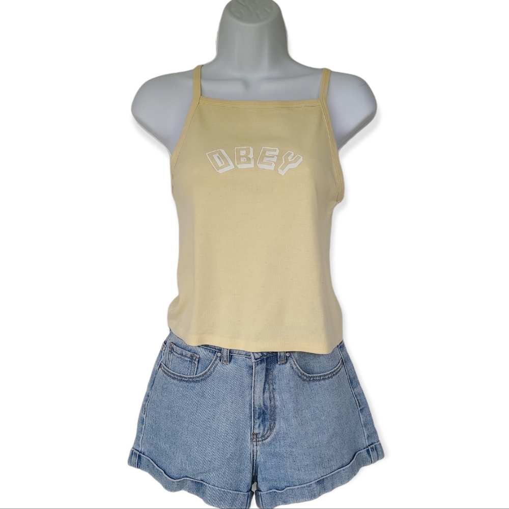 OBEY Pale Yellow Tank Size S